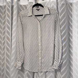 Who What Wear polka dot button-up, Size L